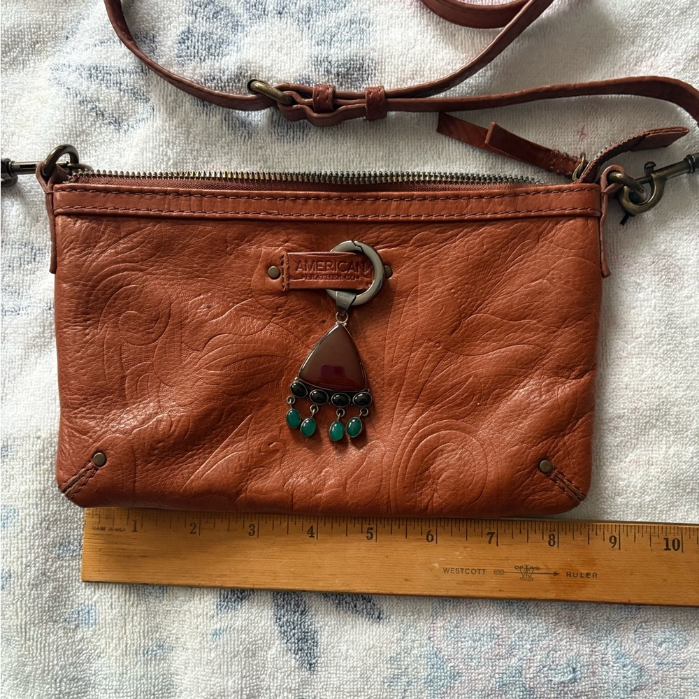 Leather Crossbody Bag - Brown